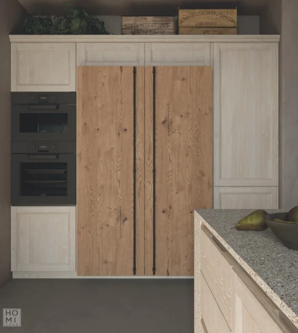 Cottage cucina con isola in legno di rovere massello o legno di abete - immagine 8