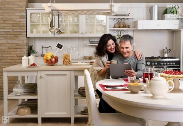 Atelier Cucina Isola in legno di abete spazzolato laccato - immagine 8