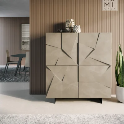 Credenza moderna con ante dal taglio obliquo