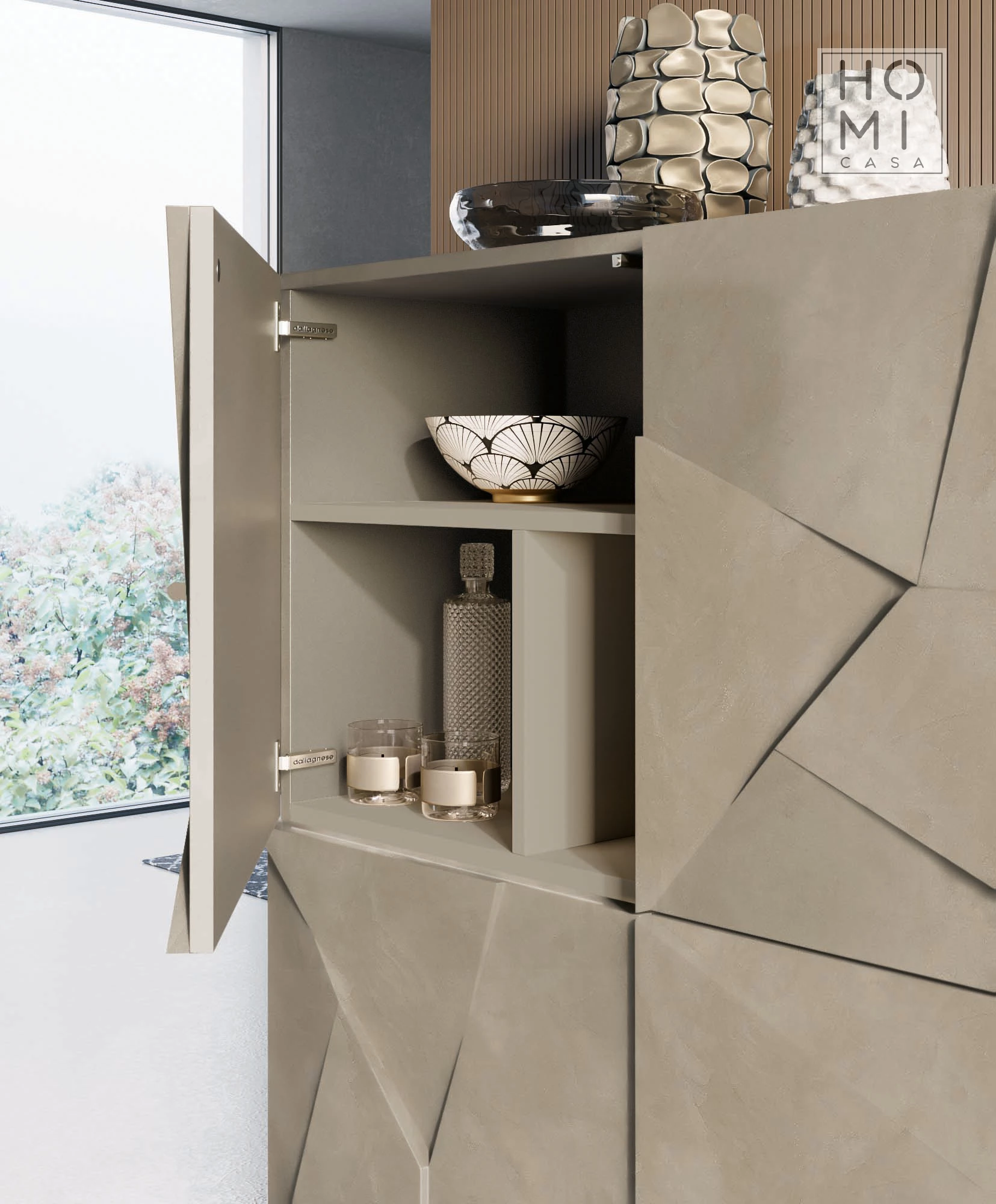 Credenza moderna con ante dal taglio obliquo - immagine 13