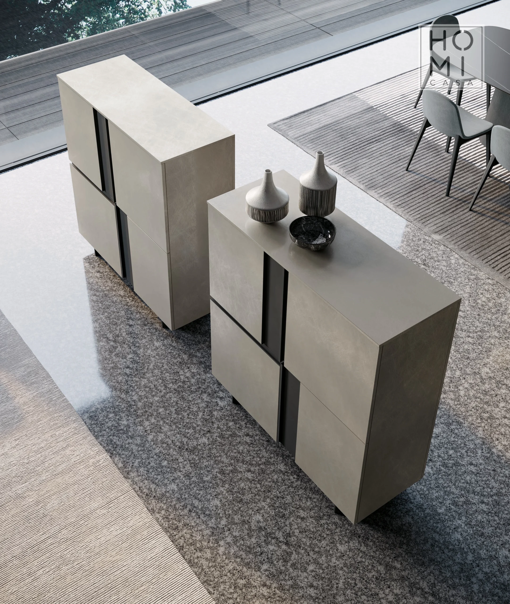 Credenza moderna con ante dal taglio obliquo - immagine 11
