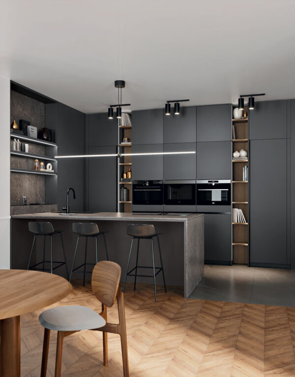 Essenziale 01 cucina moderna con i profili gola e le maniglie integrate - immagine 11