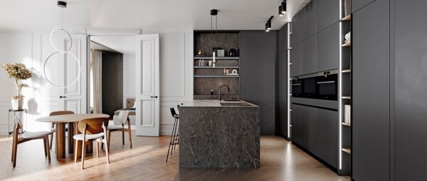Essenziale 01 cucina moderna con i profili gola e le maniglie integrate - immagine 10