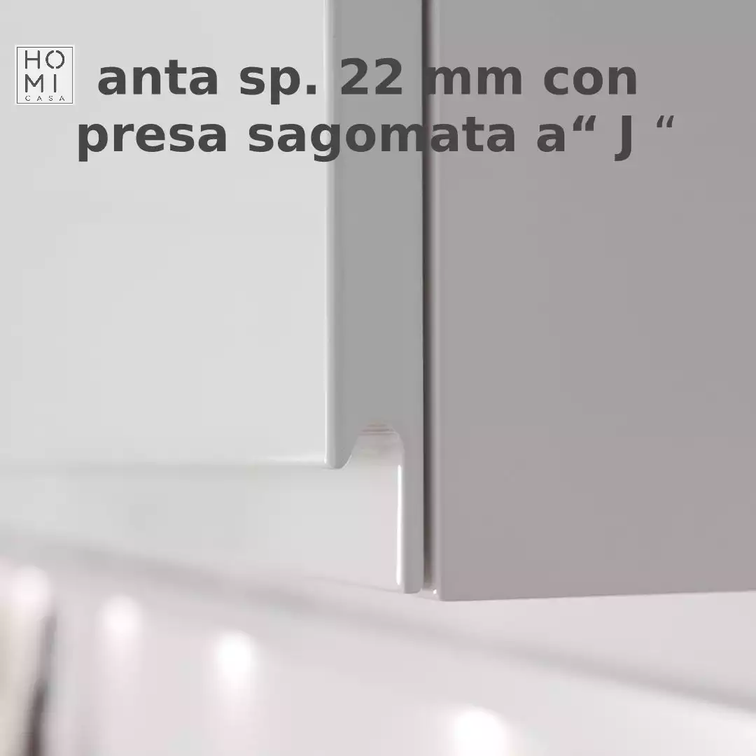 Cucina moderna con isola contraddistinta da ante Laccate Corda. Piano top in Gres Materica Onice Bianco - immagine 5
