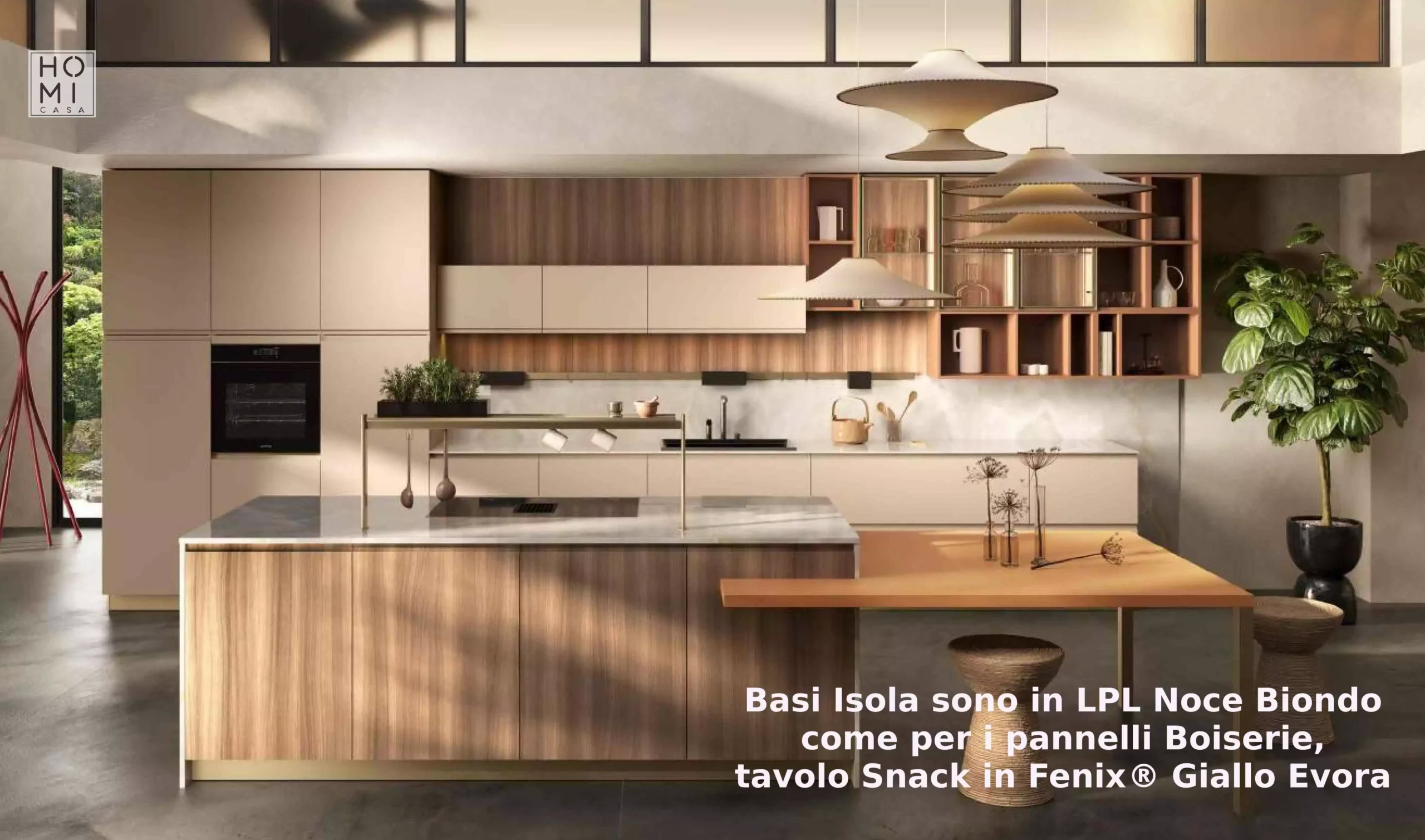 Cucina moderna con isola contraddistinta da ante Laccate Corda. Piano top in Gres Materica Onice Bianco - immagine 2