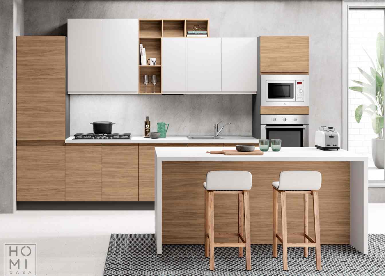 Cucina moderna per seconda casa o appartamento in affitto di metri 3.60 diversi colori e materiali - immagine 7